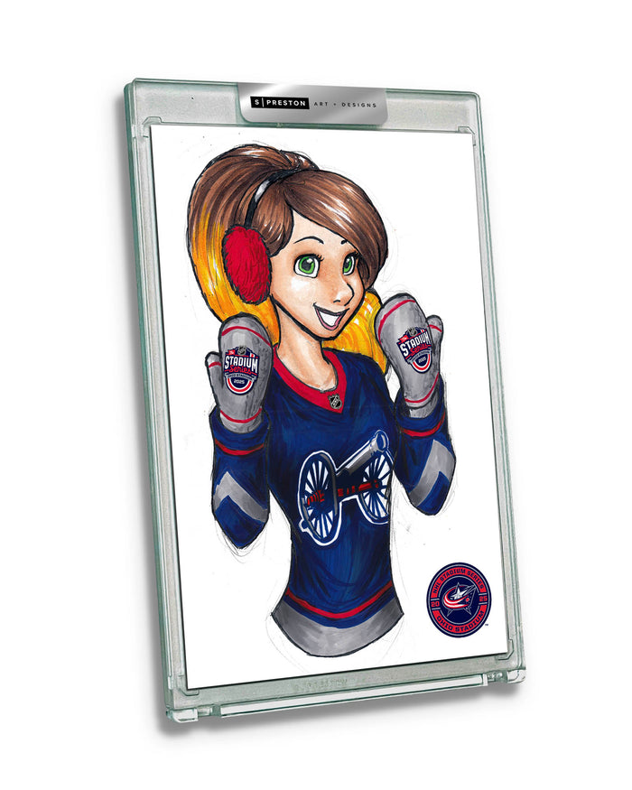 WinS® NHL Konni Mackenzie 2025 Stadium Series Limited Edition Art Slab - Blue Jackets