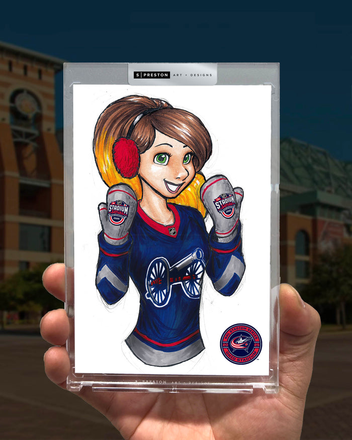 WinS® NHL Konni Mackenzie 2025 Stadium Series Limited Edition Art Slab - Blue Jackets
