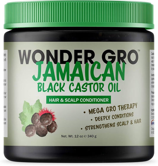 Wonder Gro Jamaican Black Caster Oil Hair and Scalp Conditioner 12oz